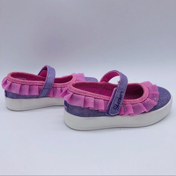 BOBS SKECHERS - GIRLS SZ 5 SPARKLY PINK & PURPLE - Picture 4 of 8